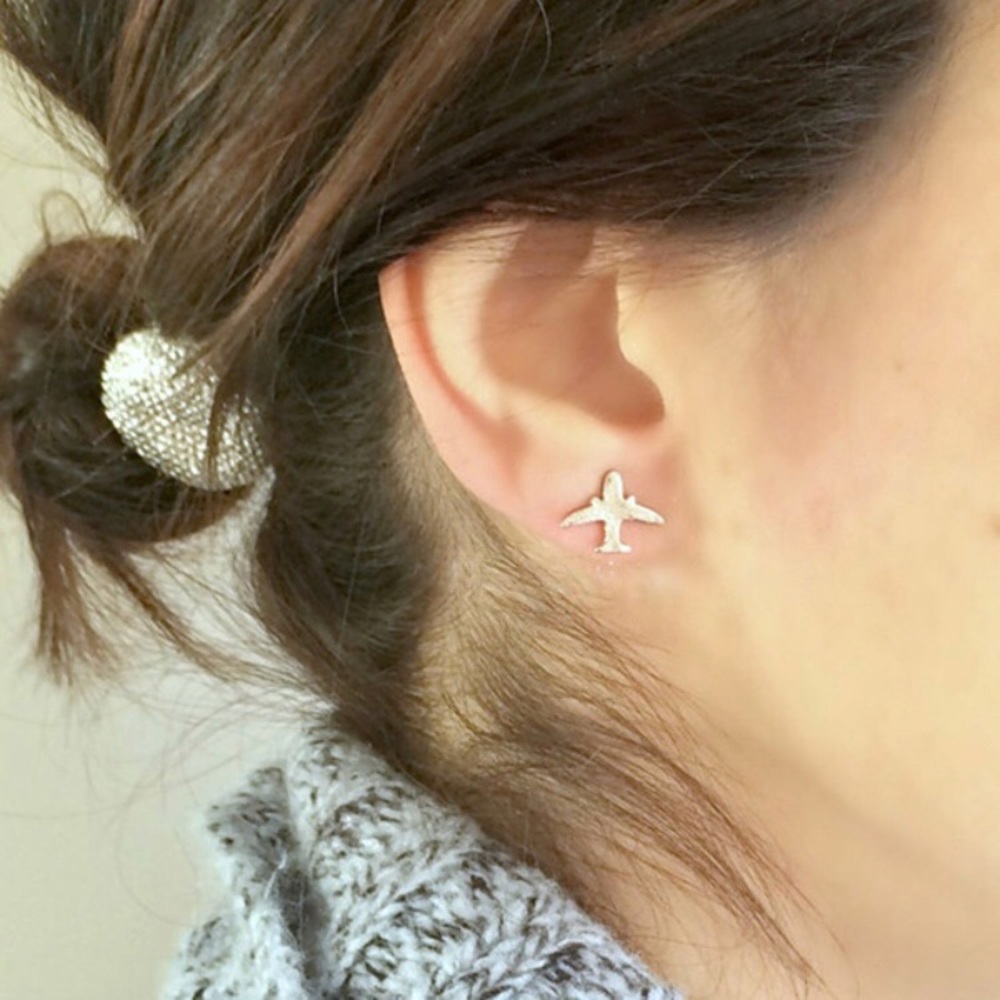 1 LEFT! Airplane earrings - Picture 2 of 2